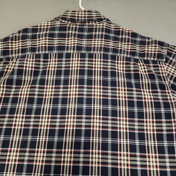 Carhartt Shirt Mens XL Blue Gray Plaid Short Sleeve Button Down - Picture 5 of 16